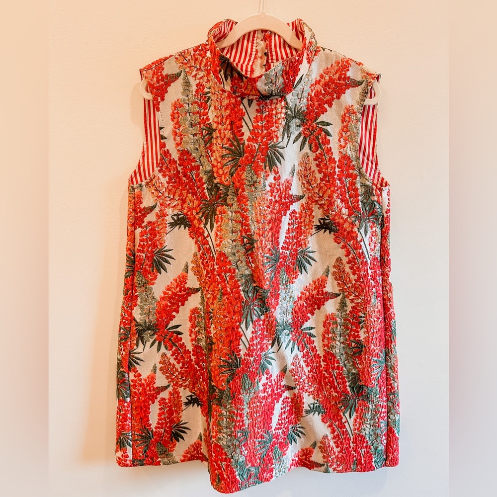Sleeveless Mod Dress - Botanicals Brocade